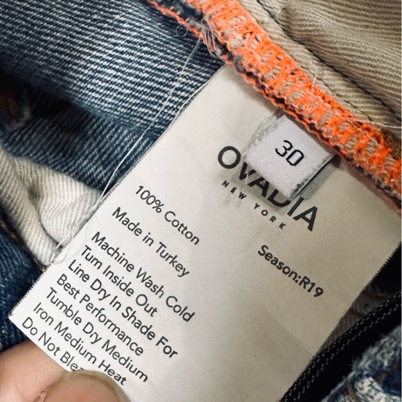 ODAVIA & Sons Distressed Straight Taper Blue Jeans Men’s Size 30 New $290 - Picture 13 of 14